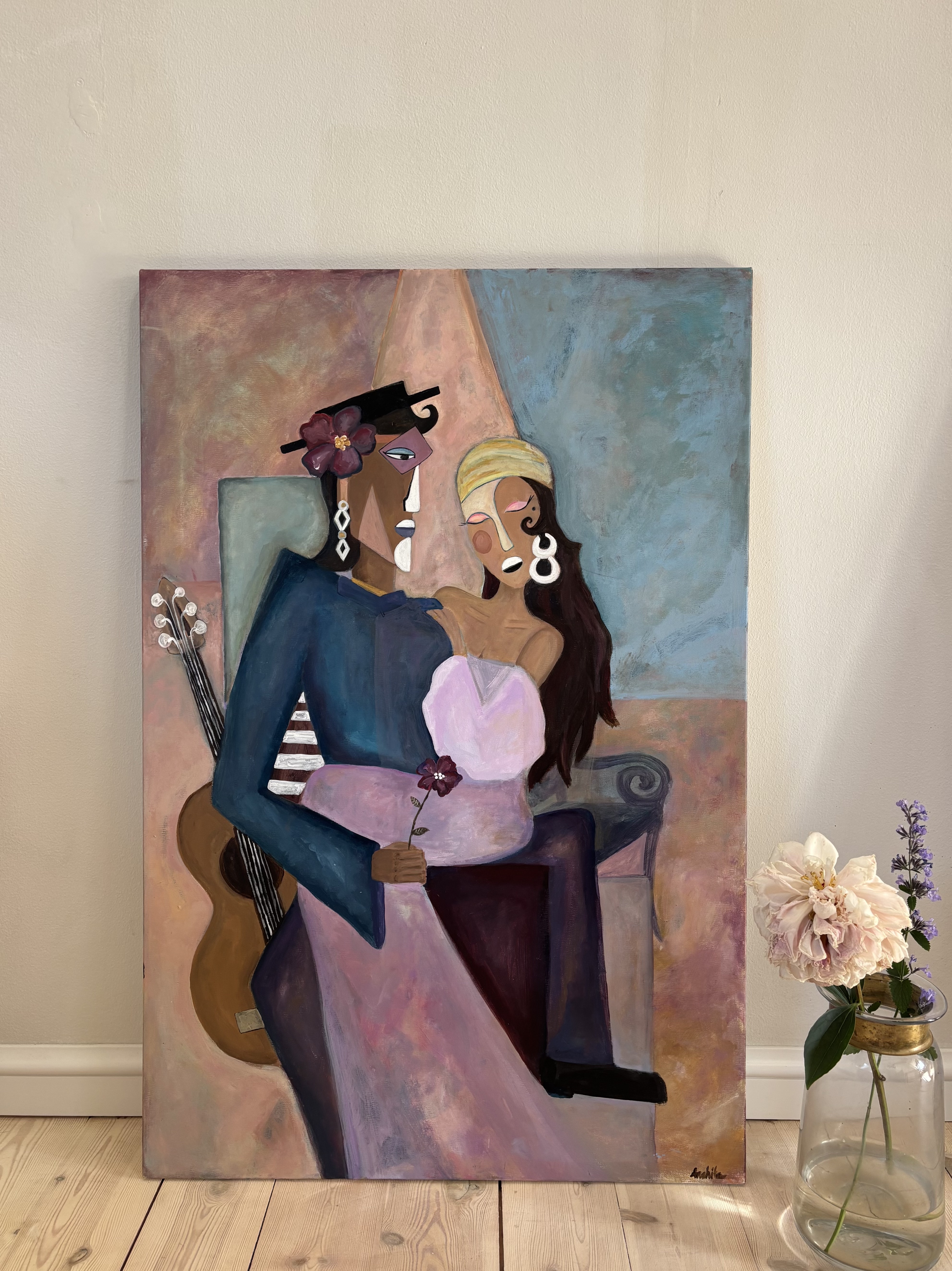 Guitar Braco Flower kunstverk